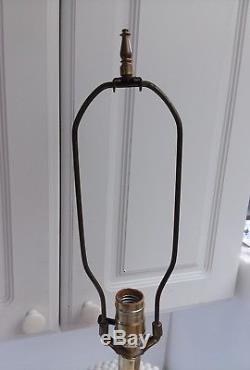 Mid Century 32 Hobnail White Milk Glass 3 Tier Table Lamp Vintage Brass