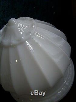 10 Dia. Unique White Milkglass Schoolhouse Globe/Shade Crown Design
