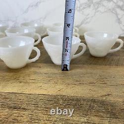 10 Vintage Milk Glass Harvest Grape Design Punch Bowl Cups