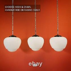 10 available vintage schoolhouse white opaline milk glass ACORN pendant lights