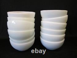 12 Anchor Hocking Fire King MILK GLASS WHITE Chili Soup Bowls 5 wide x 2 tall