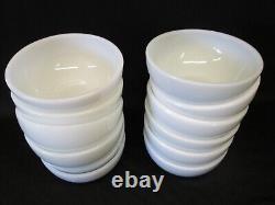 12 Anchor Hocking Fire King MILK GLASS WHITE Chili Soup Bowls 5 wide x 2 tall