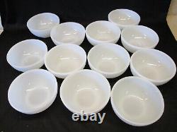 12 Anchor Hocking Fire King MILK GLASS WHITE Chili Soup Bowls 5 wide x 2 tall