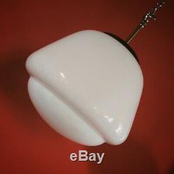 12 Available Vintage Czech School White Glass Pendant Lights Opaline Milk Glass