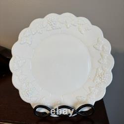 12 Pc VTG Westmoreland Paneled Grape Milk Glass Plates Dinner, Lunch, Dessert