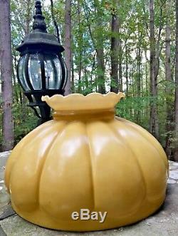 14 Fitter Milk Glass Kerosene Oil Banquet Gold Melon Lamp Shade