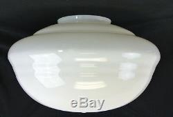 15-1/2 Vintage Milk Glass Art Deco White Schoolhouse Shade for Ceiling Lamp W