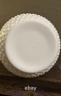17.75 Fenton White Milk Glass Hobnail Swung Vase Gorgeous