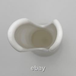 17.75 Milk LE Smith Glass Simplicity Pedestal Smoothie Swung Vase #1901 White