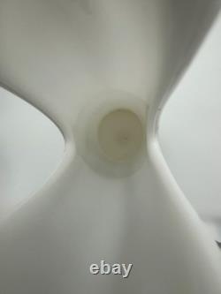 17.75 Milk LE Smith Glass Simplicity Pedestal Smoothie Swung Vase #1901 White