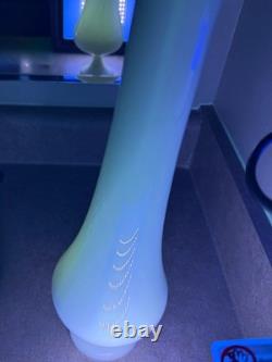 17.75 Milk LE Smith Glass Simplicity Pedestal Smoothie Swung Vase #1901 White