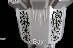 17 Vintage White Milk Glass ART DECO SKYSCRAPER Pendant Light shade