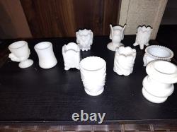 18 Vintage Milk Glass Assorted Lot