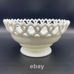 1889 Atterbury Milk Glass Entwined Fish Covered Dish Set Red Eyes 19th Century