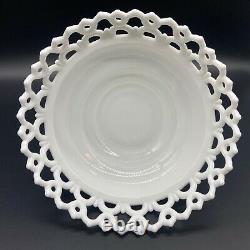 1889 Atterbury Milk Glass Entwined Fish Covered Dish Set Red Eyes 19th Century