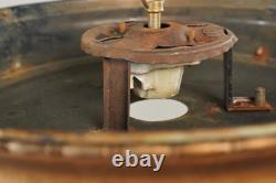 1910s White Milk Glass & Steel Semi Flush Light