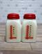 1930's Mckee Roman Arch Custard Yellow Glass Shakers 2set W Red Checkered Decals