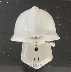 1930's Paulding Art Deco, White Porcelain wall Sconce and Milk Glass Shade