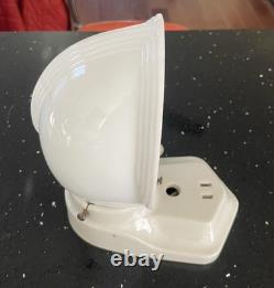 1930's Paulding Art Deco, White Porcelain wall Sconce and Milk Glass Shade