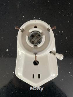 1930's Paulding Art Deco, White Porcelain wall Sconce and Milk Glass Shade