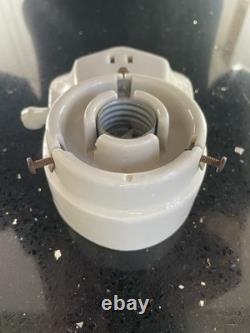 1930's Paulding Art Deco, White Porcelain wall Sconce and Milk Glass Shade