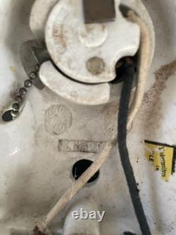 1930's Paulding Art Deco, White Porcelain wall Sconce and Milk Glass Shade