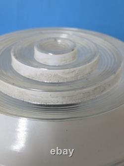 1930s Art Deco White Milk Glass Stepped Ceiling Light Fixture 13.5 x 12