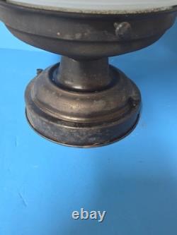 1930s Art Deco White Milk Glass Stepped Ceiling Light Fixture 13.5 x 12