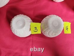 1950's Thatcher McKee White Milk Glass Punch Bowl Concord 28pc set WithHangers