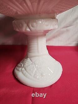 1950's Thatcher McKee White Milk Glass Punch Bowl Concord 28pc set WithHangers