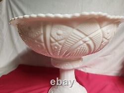 1950's Thatcher McKee White Milk Glass Punch Bowl Concord 28pc set WithHangers