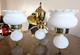 1960s Hobnail Milk Glass Chandelier 3 Arm Hanging Fixture Ceiling Lamp Moe Light