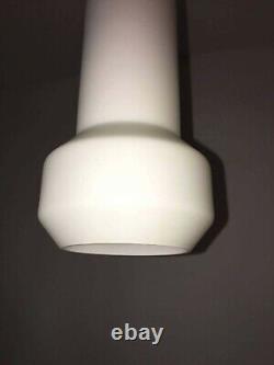 1960s Pair of White Milk Glass Lamp Pendants by Doria Leuchten of Germany