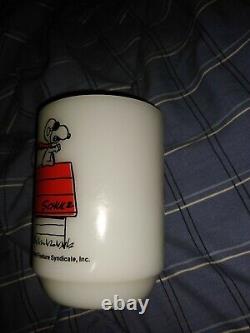 1965 Snoopy Fire King Curse You Red Baron Cup Schulz Charlie Brown Made in USA