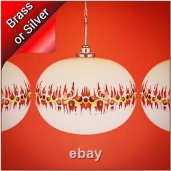 1970s Psychedelic opaline milk white glass pendant ceiling lights Czechoslovakia