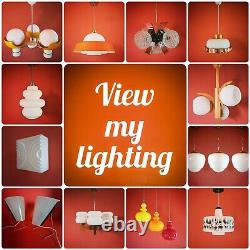 1970s Psychedelic opaline milk white glass pendant ceiling lights Czechoslovakia