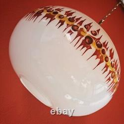 1970s Psychedelic opaline milk white glass pendant ceiling lights Czechoslovakia