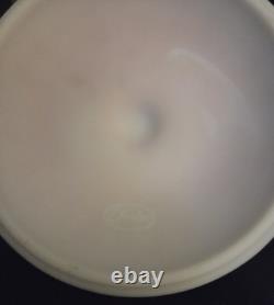 1976 Fenton Rosalene Ogee Milk Slag Glass Covered Candy Dish withBase Numbered