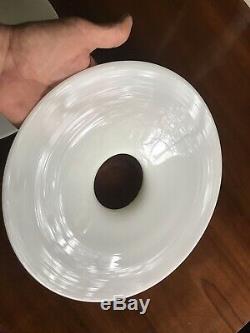 2 Antique White Milk Glass Disc Shades Steampunk OC White 10