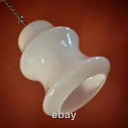 2 Available Vintage Milk Glass Opaline Pendant Ceiling Light Czechoslovakia