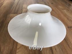 2 Flat White Milk Glass Reflector Shades 13-3/4 Industrial Lighting