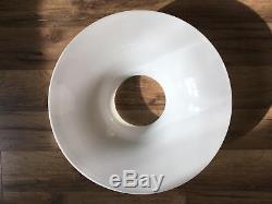 2 Flat White Milk Glass Reflector Shades 13-3/4 Industrial Lighting