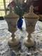2 Matching Westmoreland Milk Glass Pedestal Footed Lid Candy Dish Roses & Bows