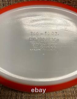 2 Pyrex 700 Red Pixie 10 oz. Au Gratin Dishes