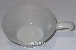 2 Vintage Anchor Hocking FireKing Milk Glass White Soup Bowls with Handle USA EUC