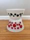 2 Vintage Federal Glass Atomic Polka Dots Bowls Red 8 Green 7 Nice