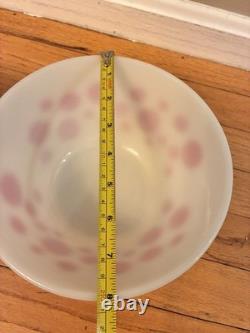 2 Vintage Federal Glass Atomic Polka Dots Bowls Red 8 Green 7 Nice