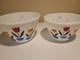 2 Vintage Fire King Tulip Mixing Bowls White Milk Glass 8.5 & 9.5 Wide Nesting