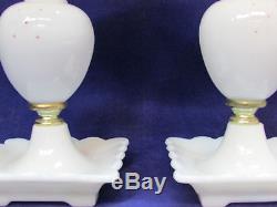 2 White Gone with the Wind Lamps Milk Glass Working Electric little base holders