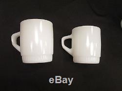 20 Asst Lot White Milk Glass Anchor Hocking Fire King &Termacrisa Stackable Mugs